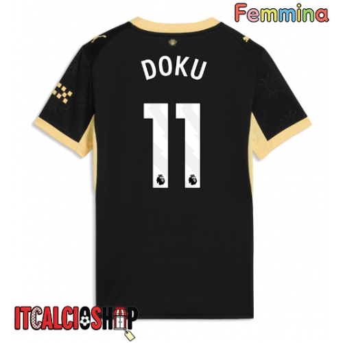 Manchester City Jeremy Doku #11 Seconda Maglia Femmina 2026-27 Manica Corta